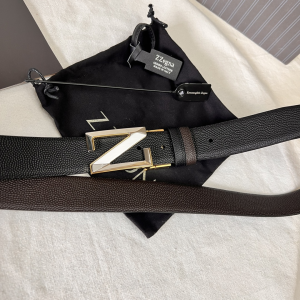 Essenceofluxury Mens Belts Zegna Leather Belt in Black Brown A175PP240 AA196619