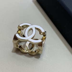Chanel Multi CC Logo Rings White 
