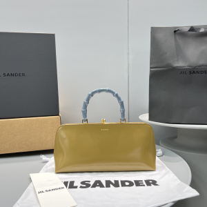 Jil Sander Goji Frame Bamboo Top Handle Bag Tan Leather Jil Sander Goji Frame Bamboo Top Handle Bag Tan Leather