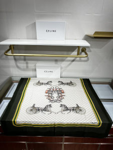 Celine Triomphe Cashmere Silk Shawl Scarf White Celine Triomphe Cashmere Silk Shawl Scarf White