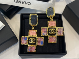 Chanel CC Logo Cross Earrings 