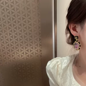 Essenceofluxury Womens Jewelry Chanel CC Logo Leather Earrings A39PP280 AA196717