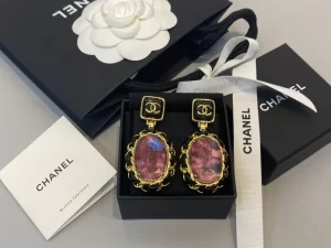 Essenceofluxury Womens Jewelry Chanel CC Logo Leather Earrings A39PP280 AA196717