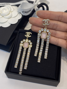 Chanel Crystals CC Logo Diamonds Earrings 