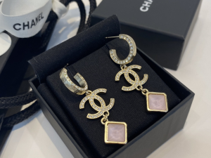 Essenceofluxury Womens Jewelry Chanel Crystals CC Logo Pendant Earrings A39PP180 AA196725