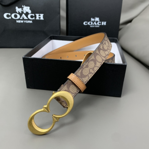 Essenceofluxury Womens Belts Coach Leather Belt in Beige 25MM A175PP240 AA197026