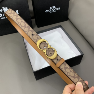 Essenceofluxury Womens Belts Coach Leather Belt in Beige 25MM A175PP240 AA197026