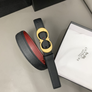 Essenceofluxury Womens Belts Coach Leather Belt in Black 25MM A175PP240 AA197022