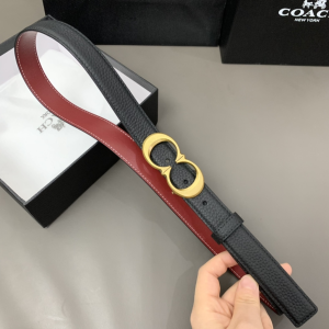 Essenceofluxury Womens Belts Coach Leather Belt in Black 25MM A175PP240 AA197022