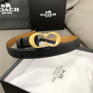 Essenceofluxury Womens Belts Coach Leather Belt in Black 25MM A175PP240 AA197023