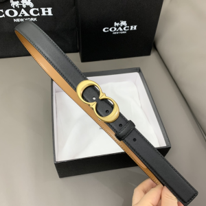 Essenceofluxury Womens Belts Coach Leather Belt in Black 25MM A175PP240 AA197023