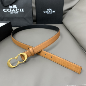Essenceofluxury Womens Belts Coach Leather Belt in Brown 25MM A175PP240 AA197020