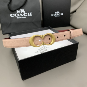 Essenceofluxury Womens Belts Coach Leather Belt in Pink 25MM A175PP240 AA197021