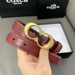 Coach Leather Belt Red 25MM 