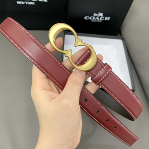 Essenceofluxury Womens Belts Coach Leather Belt in Red 25MM A175PP240 AA197024