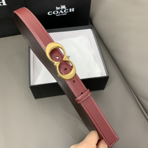 Essenceofluxury Womens Belts Coach Leather Belt in Red 25MM A175PP240 AA197024