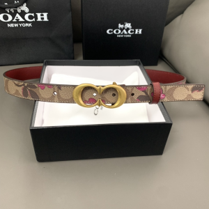 Coach Leather Belt Red 25MM 