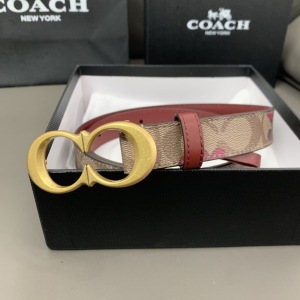 Essenceofluxury Womens Belts Coach Leather Belt in Red 25MM A175PP240 AA197025