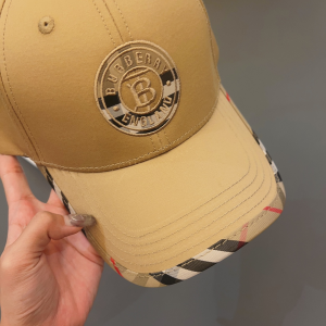 Essenceofluxury Womens Hats Burberry Black Cotton Baseball Cap Hat in Beige A190PP180 AA197074