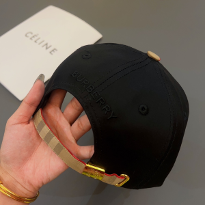 Essenceofluxury Womens Hats Burberry Black Cotton Baseball Cap Hat in Black A190PP180 AA197073