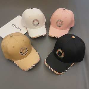 Essenceofluxury Womens Hats Burberry Black Cotton Baseball Cap Hat in White A190PP180 AA197075