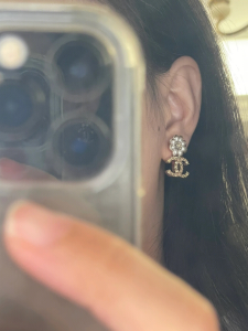 Essenceofluxury Womens Jewelry Chanel Flower Gold CC Logo Earrings A152PP180 AA196921