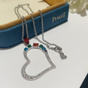 Essenceofluxury Womens Jewelry Piaget Heart Pendant Necklace with Diamonds A173PP380 AA197001