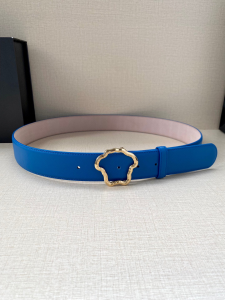 Versace Palazzo Medusa Leather Belt Blue 40MM 