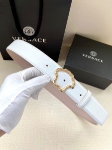 Versace Palazzo Medusa Leather Belt White 40MM 