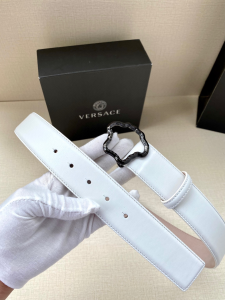 Versace Palazzo Medusa Leather Belt White 40MM 