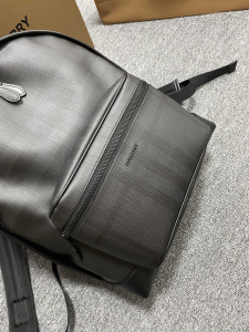Essenceofluxury Mens Handbags Burberry Check Backpack in Black 42x14x30CM A196PP980 AA197897