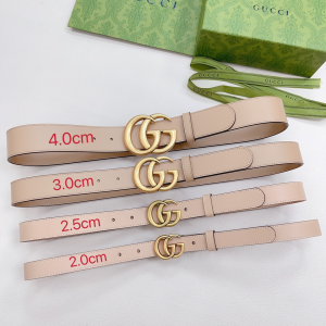 Gucci Double G Beige Leather Belt 