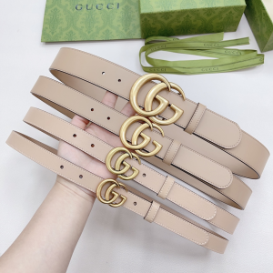 Essenceofluxury Womens Belts Gucci Double G Beige Leather Belt A175PP240 AA197875