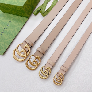 Essenceofluxury Womens Belts Gucci Double G Beige Leather Belt A175PP240 AA197875