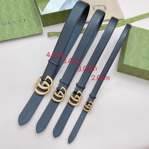 Essenceofluxury Womens Belts Gucci Double G Black Leather Belt A175PP240 AA197872