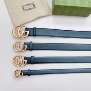 Essenceofluxury Womens Belts Gucci Double G Black Leather Belt A175PP240 AA197872