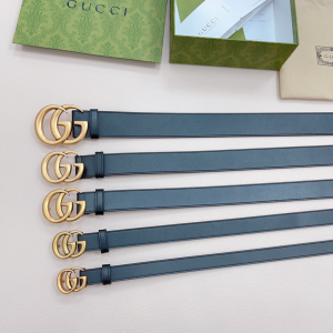 Essenceofluxury Womens Belts Gucci Double G Black Leather Belt A175PP240 AA197873