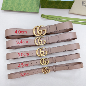 Gucci Double G Nude Leather Belt 