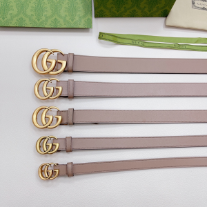 Essenceofluxury Womens Belts Gucci Double G Nude Leather Belt A175PP240 AA197870