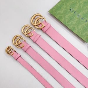 Essenceofluxury Womens Belts Gucci Double G Pink Leather Belt A175PP240 AA197869