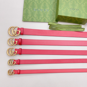 Essenceofluxury Womens Belts Gucci Double G Red Leather Belt A175PP240 AA197876