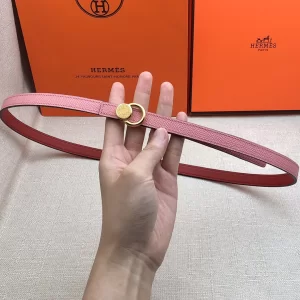 Hermes Leather Belt Pink Red 13MM 