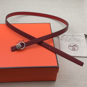 Essenceofluxury Womens Belts Hermes Leather Belt in Red 13MM A175PP240 AA197865