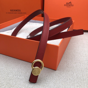 Essenceofluxury Womens Belts Hermes Leather Belt in Red 13MM A175PP240 AA197866