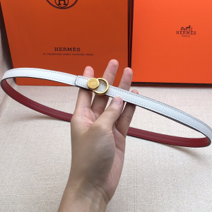 Hermes Leather Belt White Red 13MM 