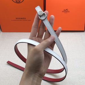 Hermes Leather Belt White Red 13MM 