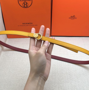 Hermes Leather Belt Yellow Red 13MM 