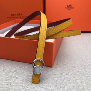Hermes Leather Belt Yellow Red 13MM 