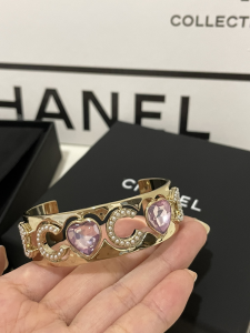 Chanel Pearls Coco Heart Open Cut Bracelets 