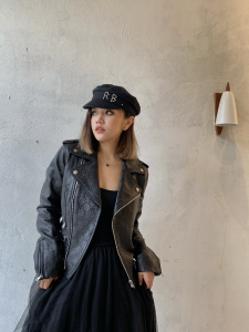 Essenceofluxury Womens Clothing Gucci Black GG Embossed Leather Jacket A198PP1380 AA198285